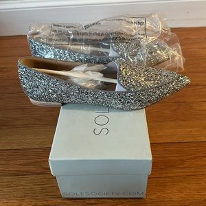 New Silver Glitter Flats
